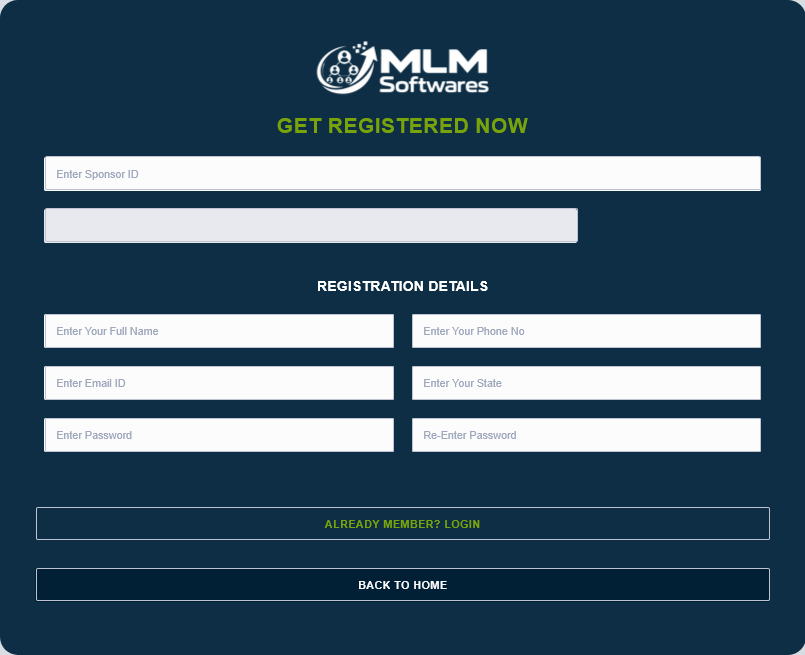 Unilevel Plan member panel screenshot