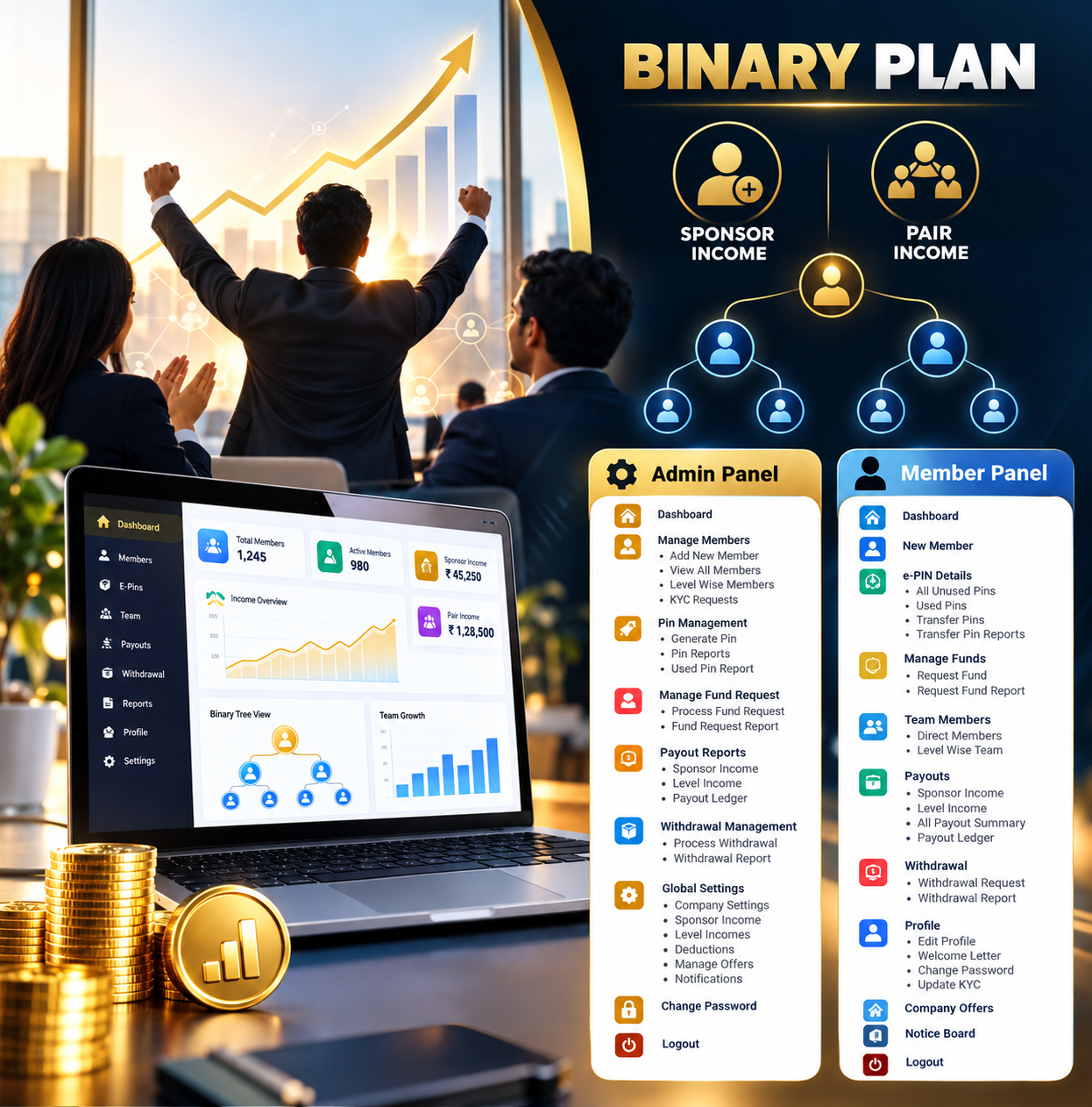 Binary Plan admin dashboard screenshot